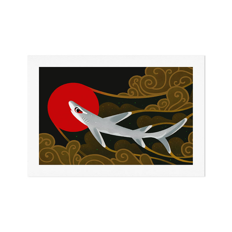 White Tip Reef Shark Art Print Gallery Image 1