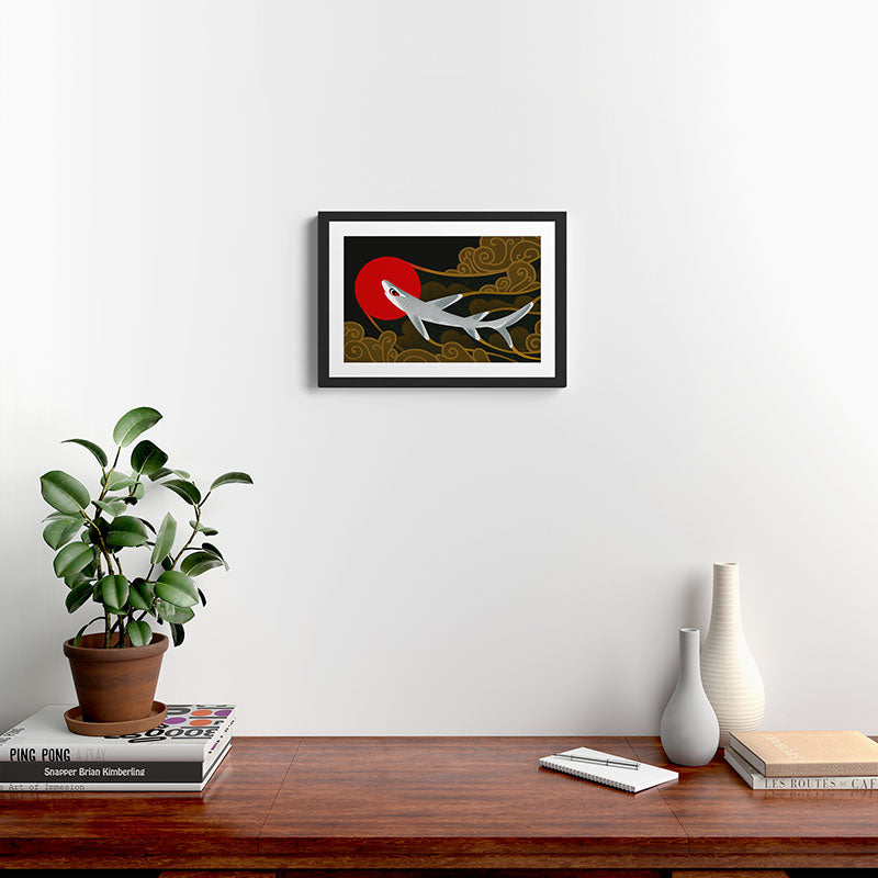 White Tip Reef Shark Framed Art Print Gallery Image 2