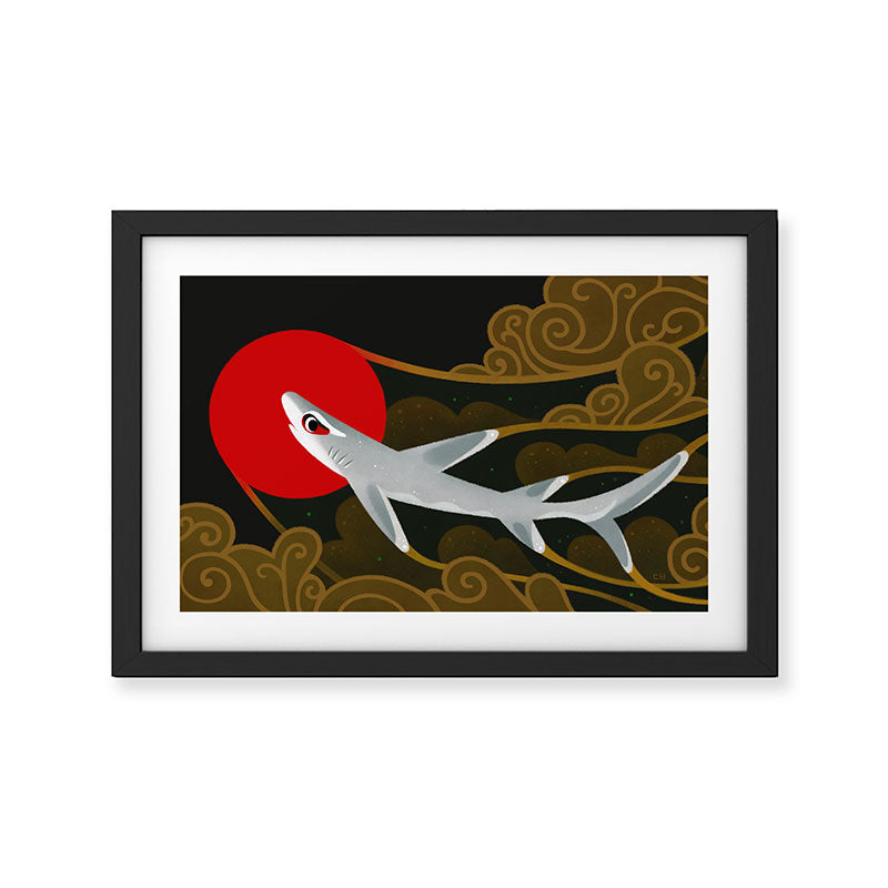 White Tip Reef Shark Framed Art Print Gallery Image 2