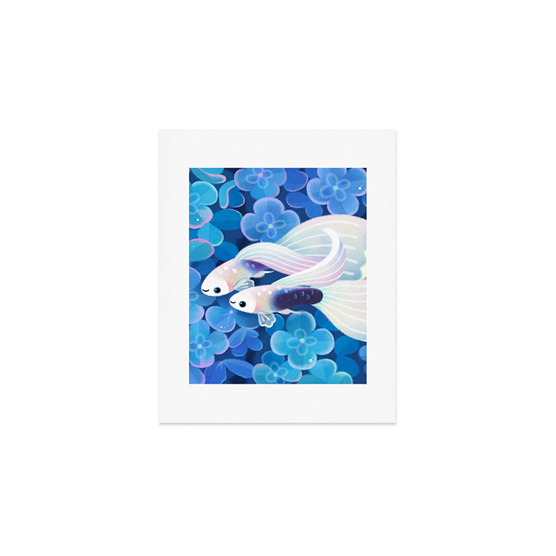 White tuxedo guppy Art Print Gallery Image 1