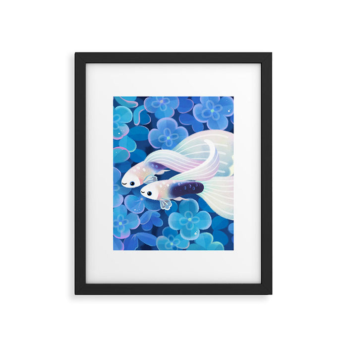 White tuxedo guppy Framed Art Print Gallery Image 1