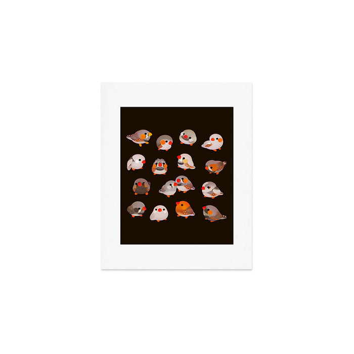 Zebra finch - dark Art Print Gallery Image 1