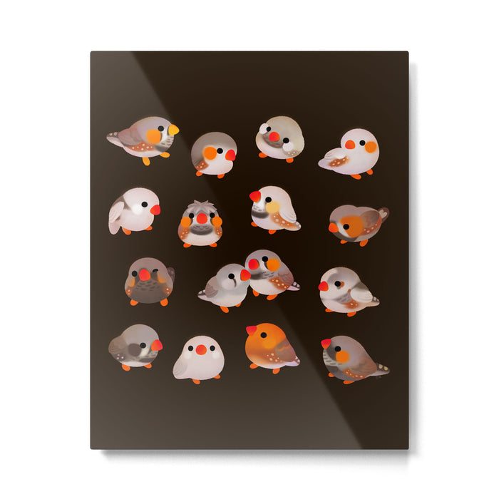 Zebra finch - dark Metal Print Gallery Image 1