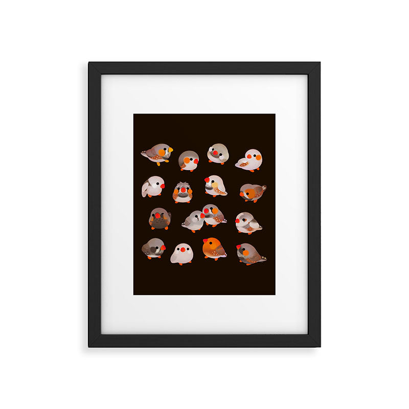 Zebra finch - dark Framed Art Print Gallery Image 6
