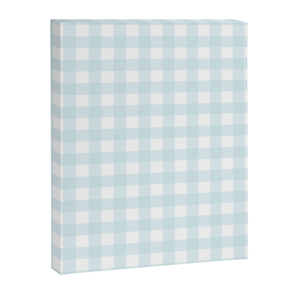 Baby blue gingham pattern Canvas Print Gallery Image 8