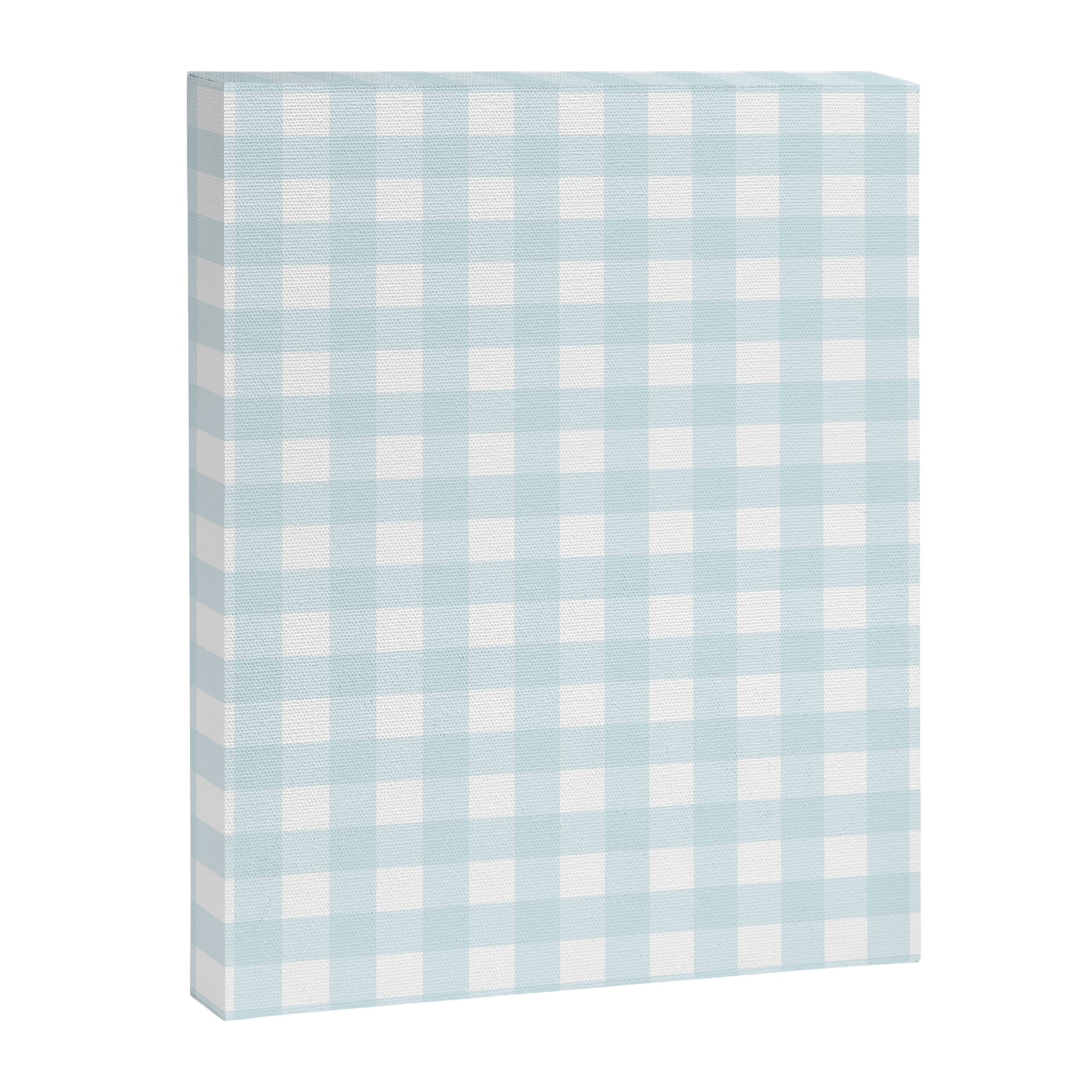 Baby blue gingham pattern Canvas Print Gallery Image 8