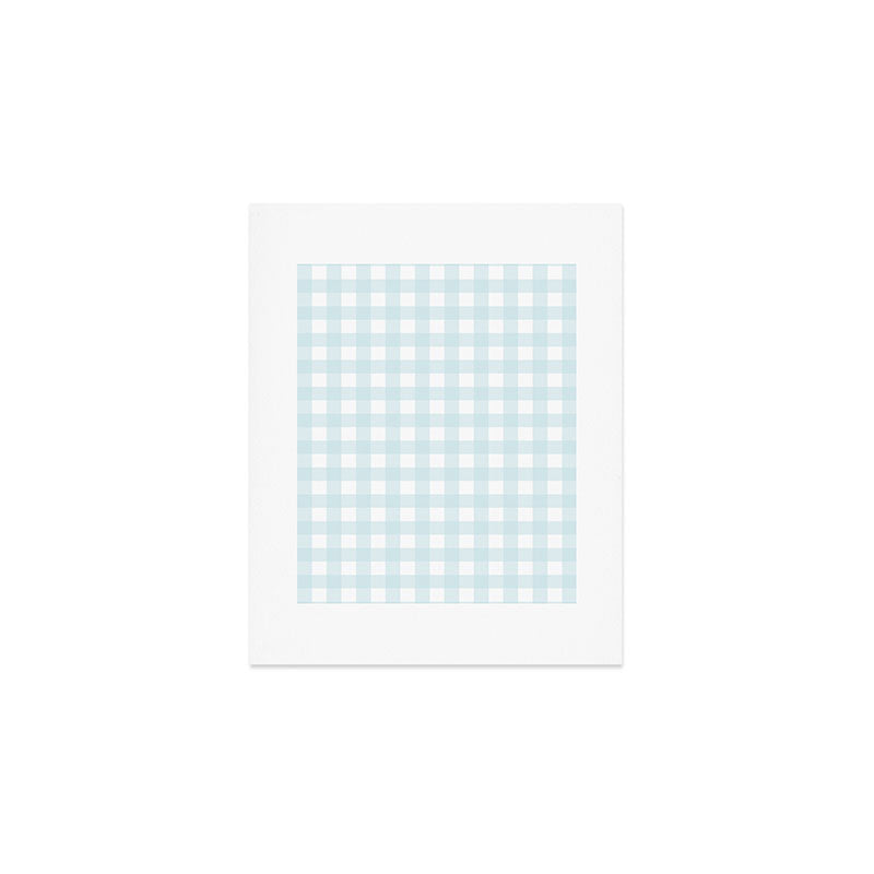 Baby blue gingham pattern Art Print Gallery Image 1