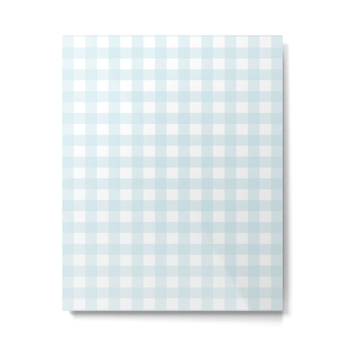 Baby blue gingham pattern Metal Print Gallery Image 1