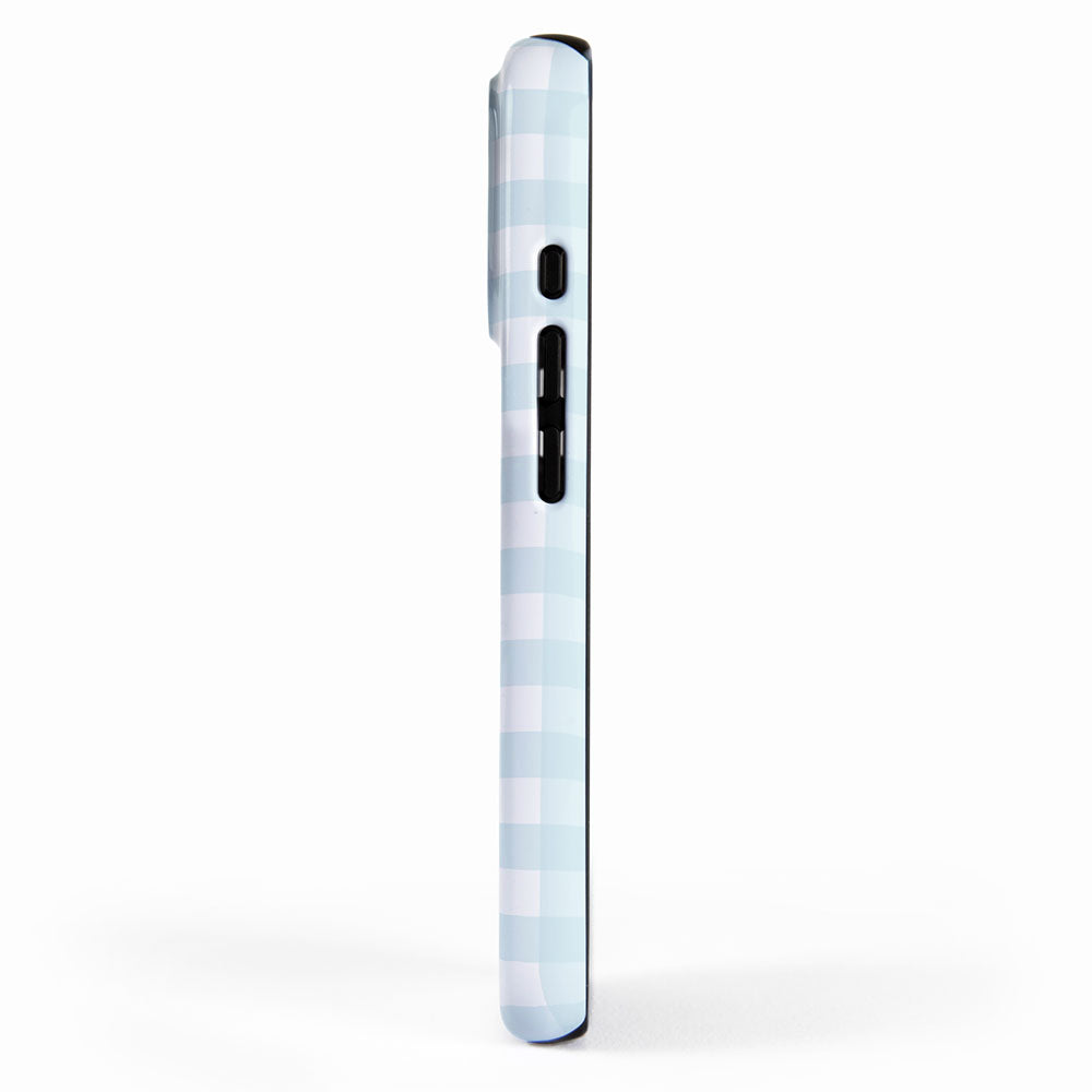 Baby blue gingham pattern iPhone Case Gallery Image 2