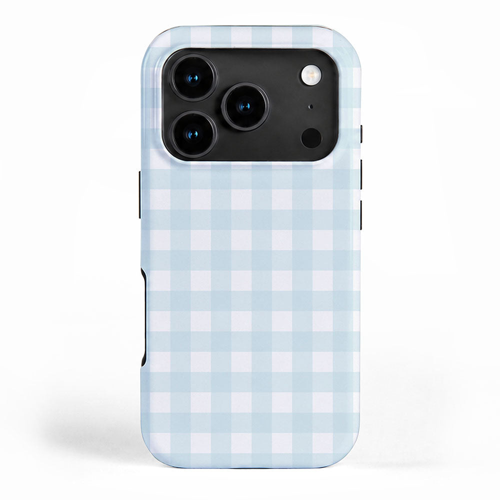 Baby blue gingham pattern iPhone Case Gallery Image 1