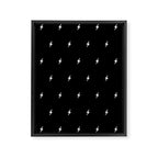 Black and White Lightning Bolt pattern Framed Canvas Print Gallery Image 8