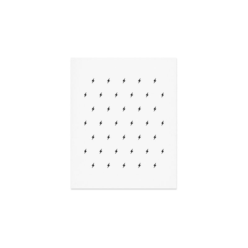 Black Lightning Bolt Pattern Art Print Gallery Image 1