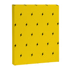 Black Lightning Bolt pattern on Yellow background Canvas Print Gallery Image 8