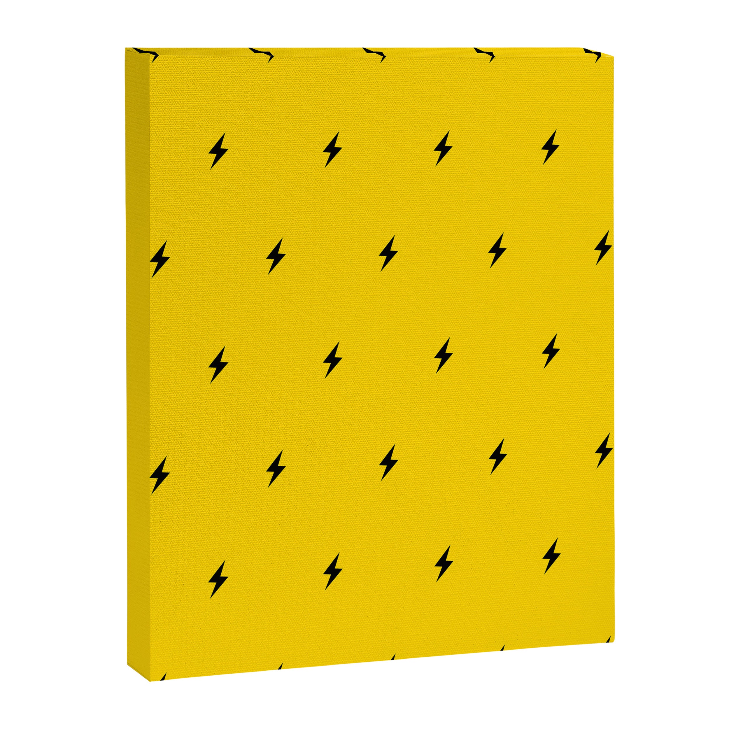 Black Lightning Bolt pattern on Yellow background Canvas Print Gallery Image 8