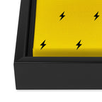 Black Lightning Bolt pattern on Yellow background Framed Canvas Print Gallery Image 3