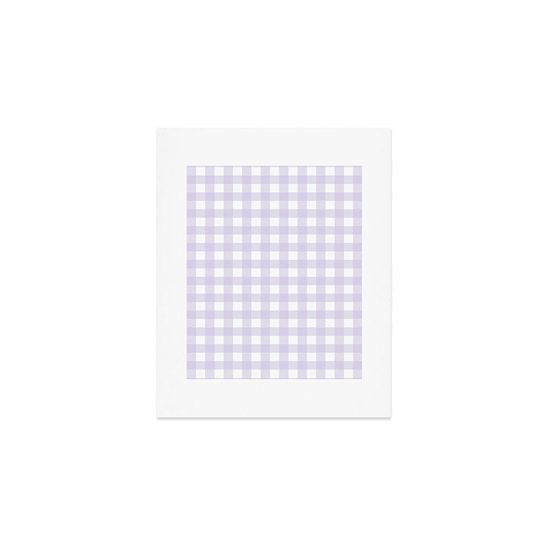 Lilac gingham pattern Art Print Gallery Image 1