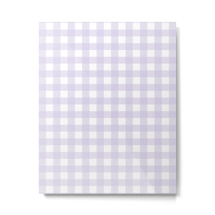 Lilac gingham pattern Metal Print Gallery Image 1