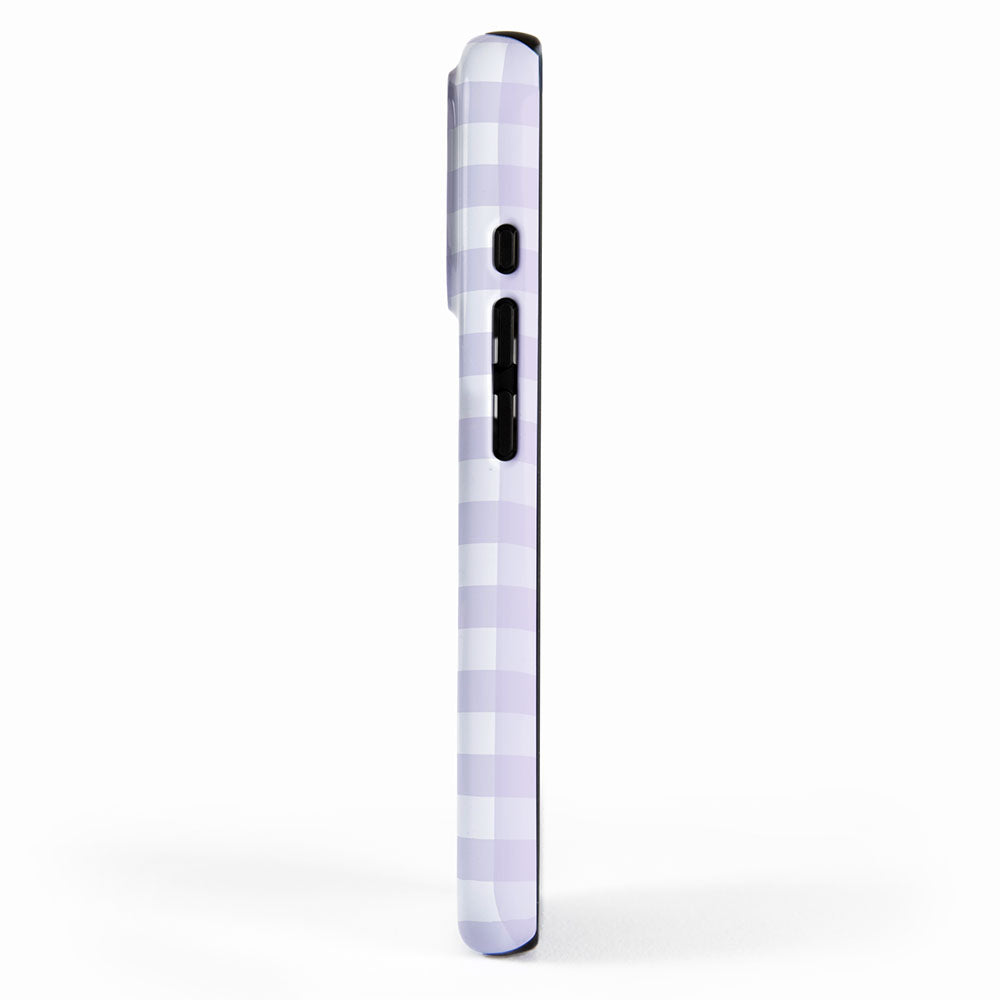 Lilac gingham pattern iPhone Case Gallery Image 2