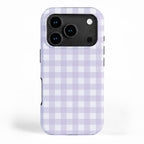Lilac gingham pattern iPhone Case Gallery Image 1