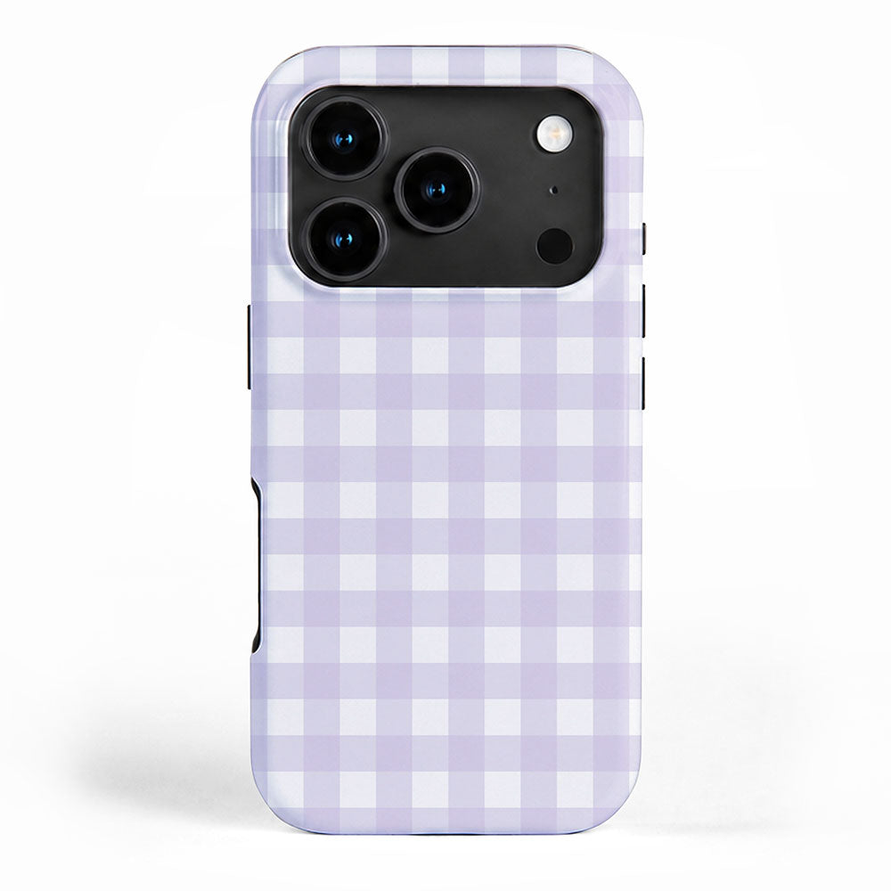 Lilac gingham pattern iPhone Case Gallery Image 1