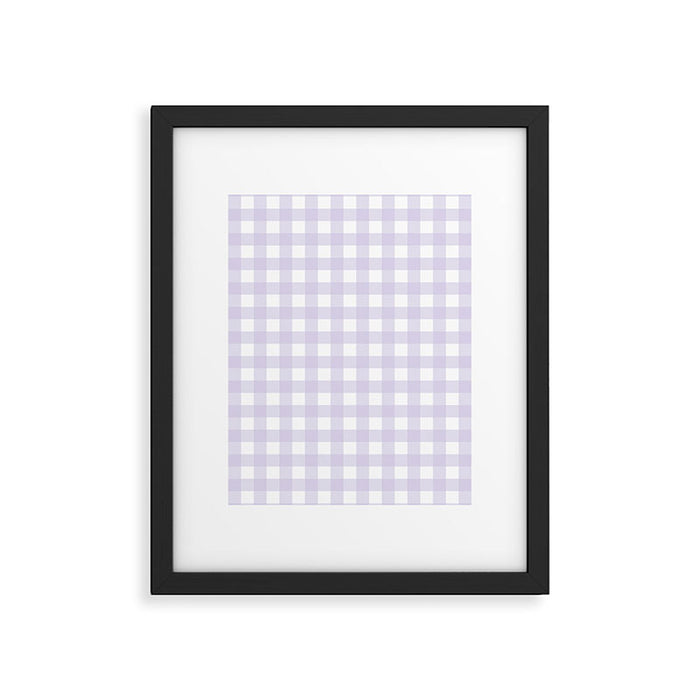 Lilac gingham pattern Framed Art Print Gallery Image 1