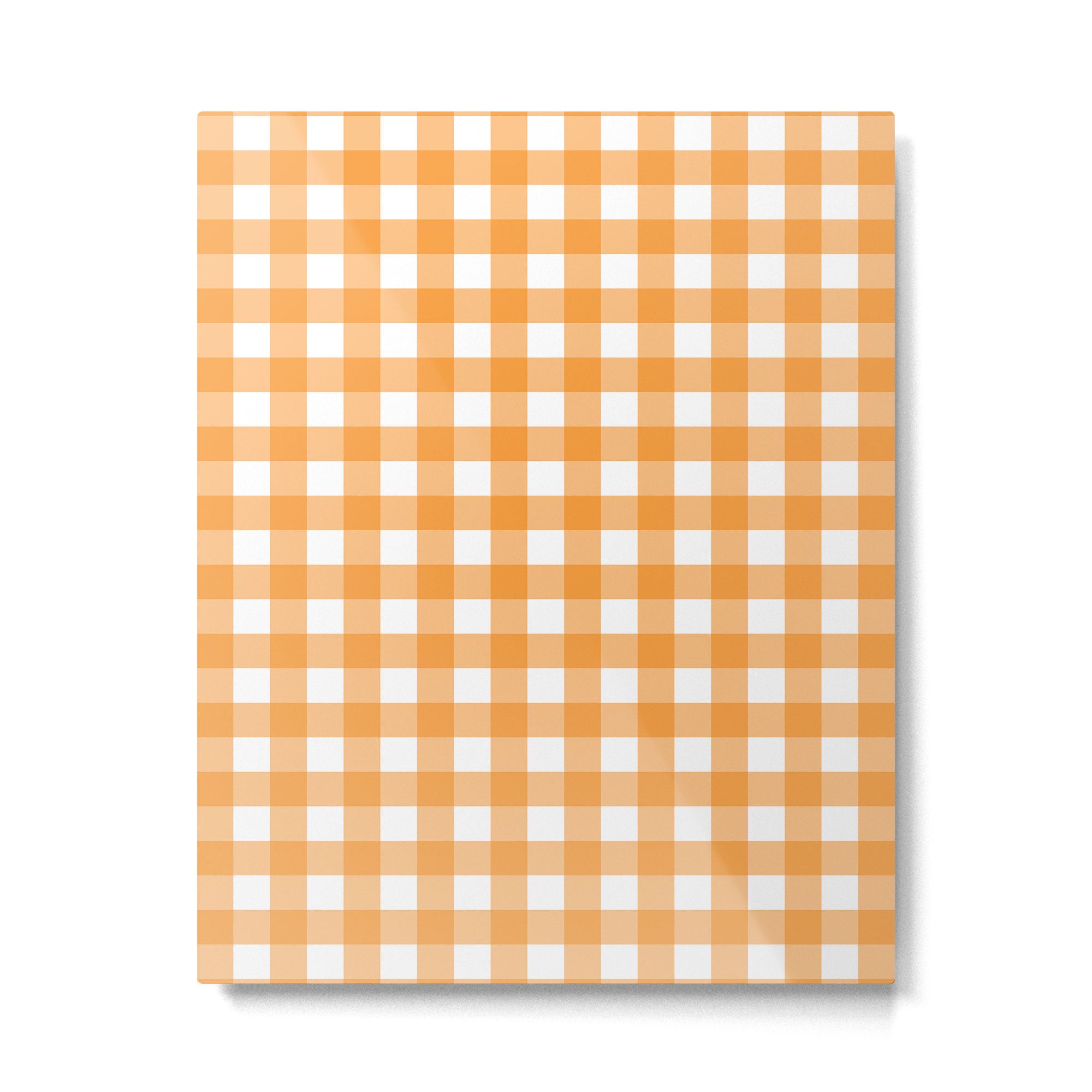 Orange gingham pattern Metal Print Gallery Image 6