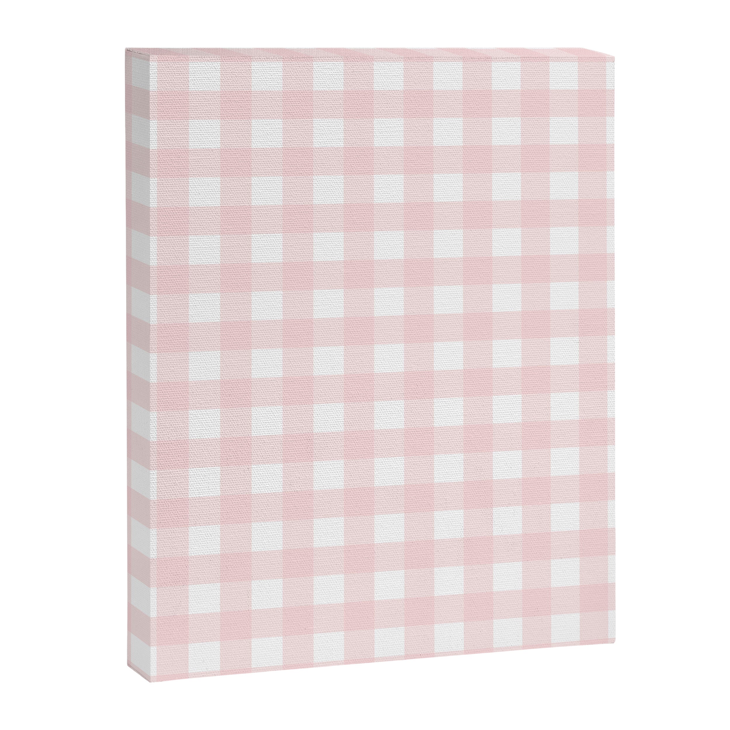 Pastel pink gingham pattern Canvas Print Gallery Image 8