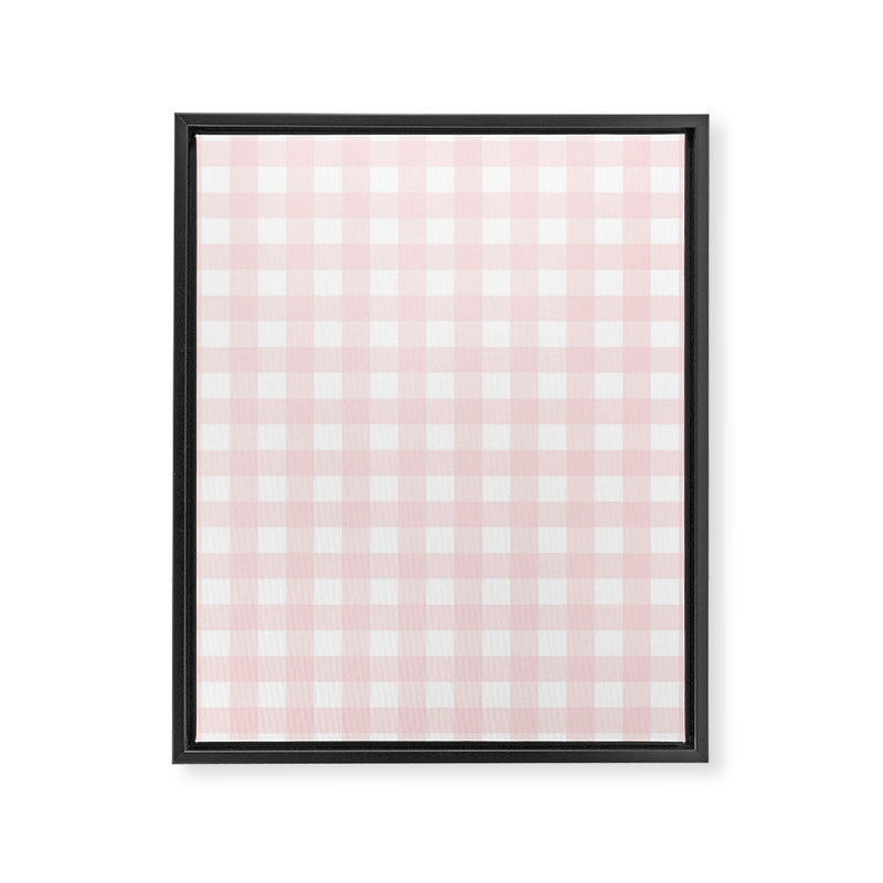 Pastel pink gingham pattern Framed Canvas Print Gallery Image 8
