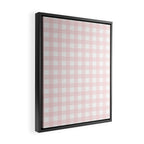 Pastel pink gingham pattern Framed Canvas Print Gallery Image 2