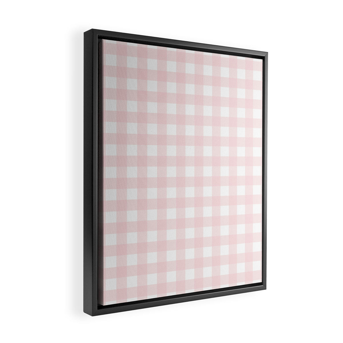 Pastel pink gingham pattern Framed Canvas Print Gallery Image 2