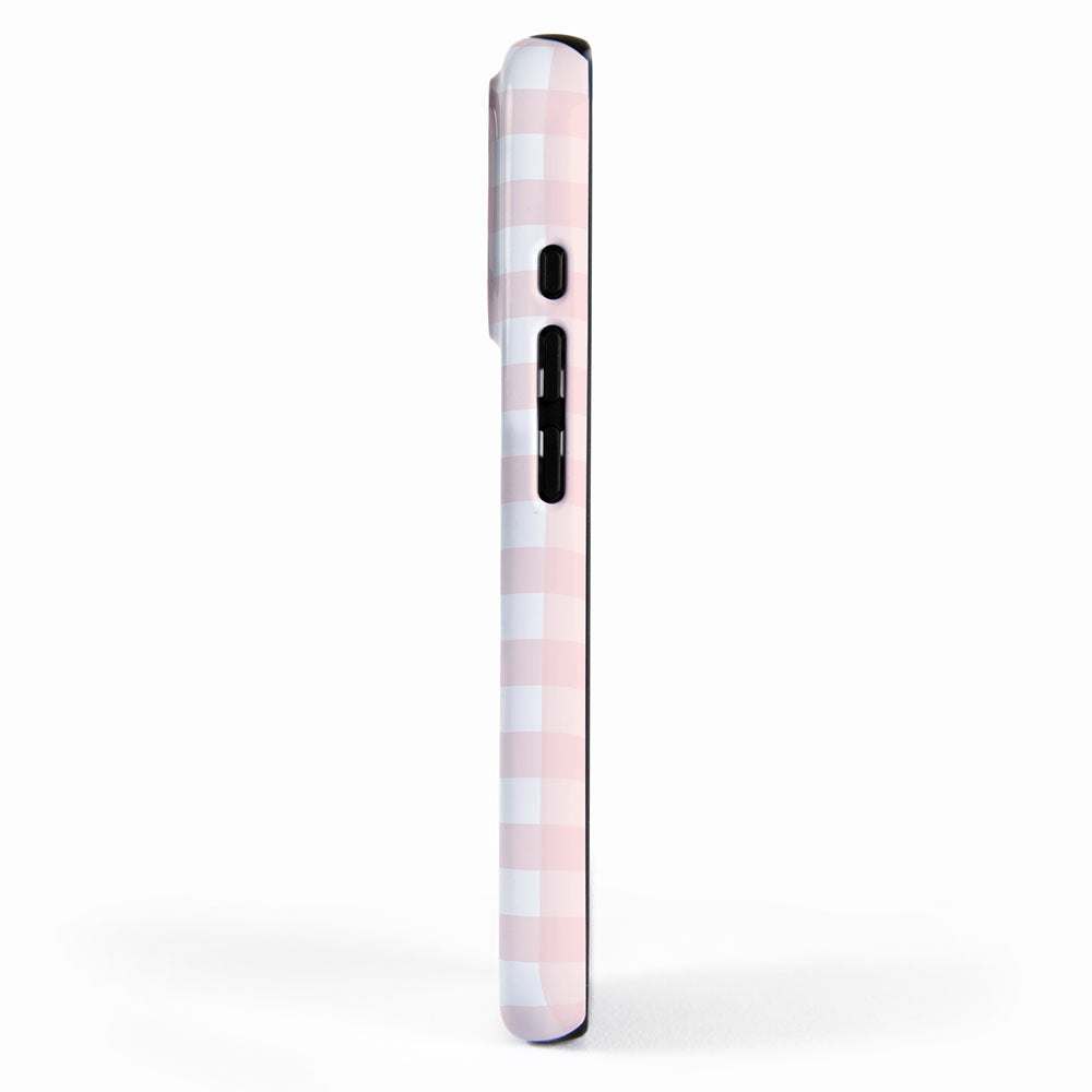 Pastel pink gingham pattern iPhone Case Gallery Image 2