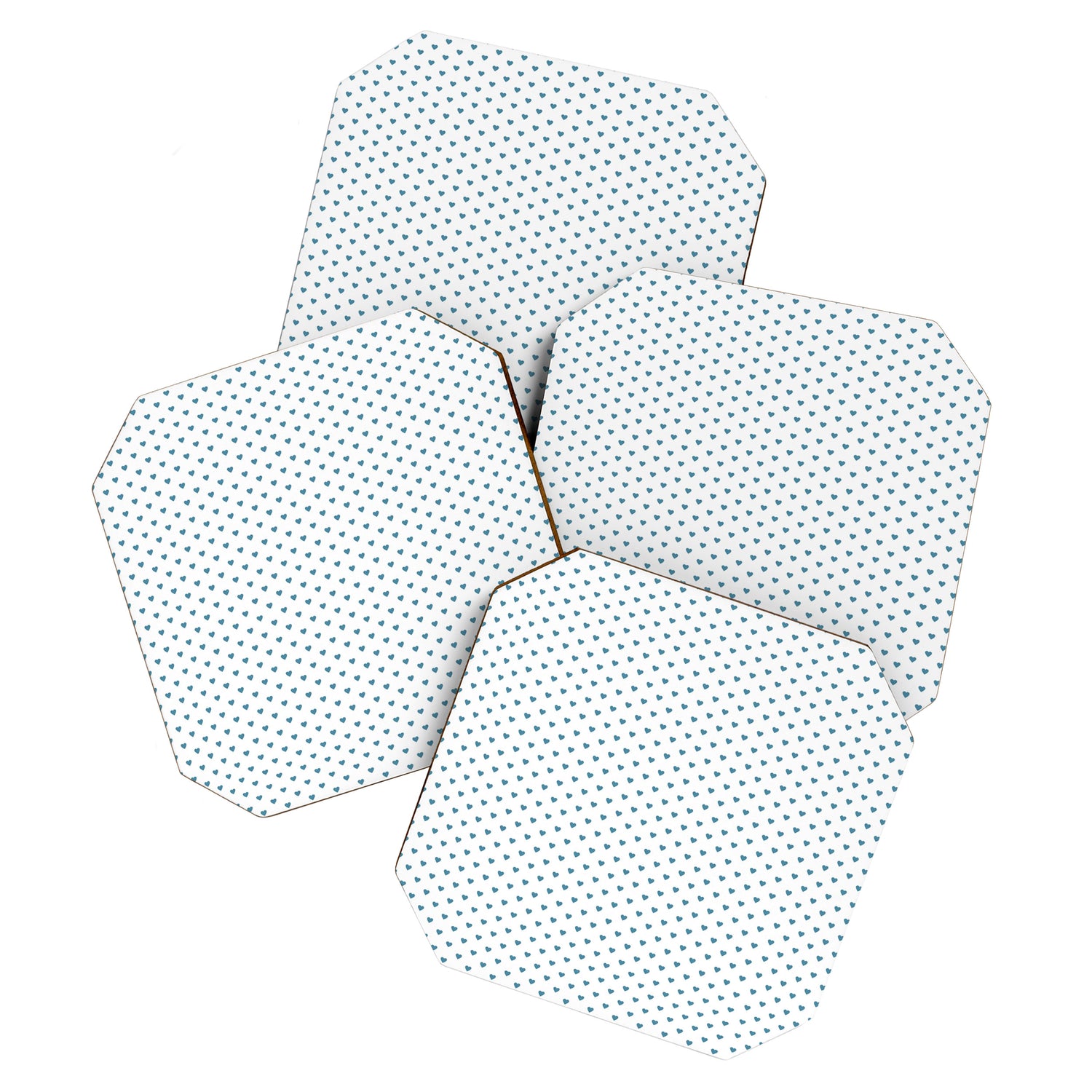Small Blue heart pattern Coaster Gallery Image 1