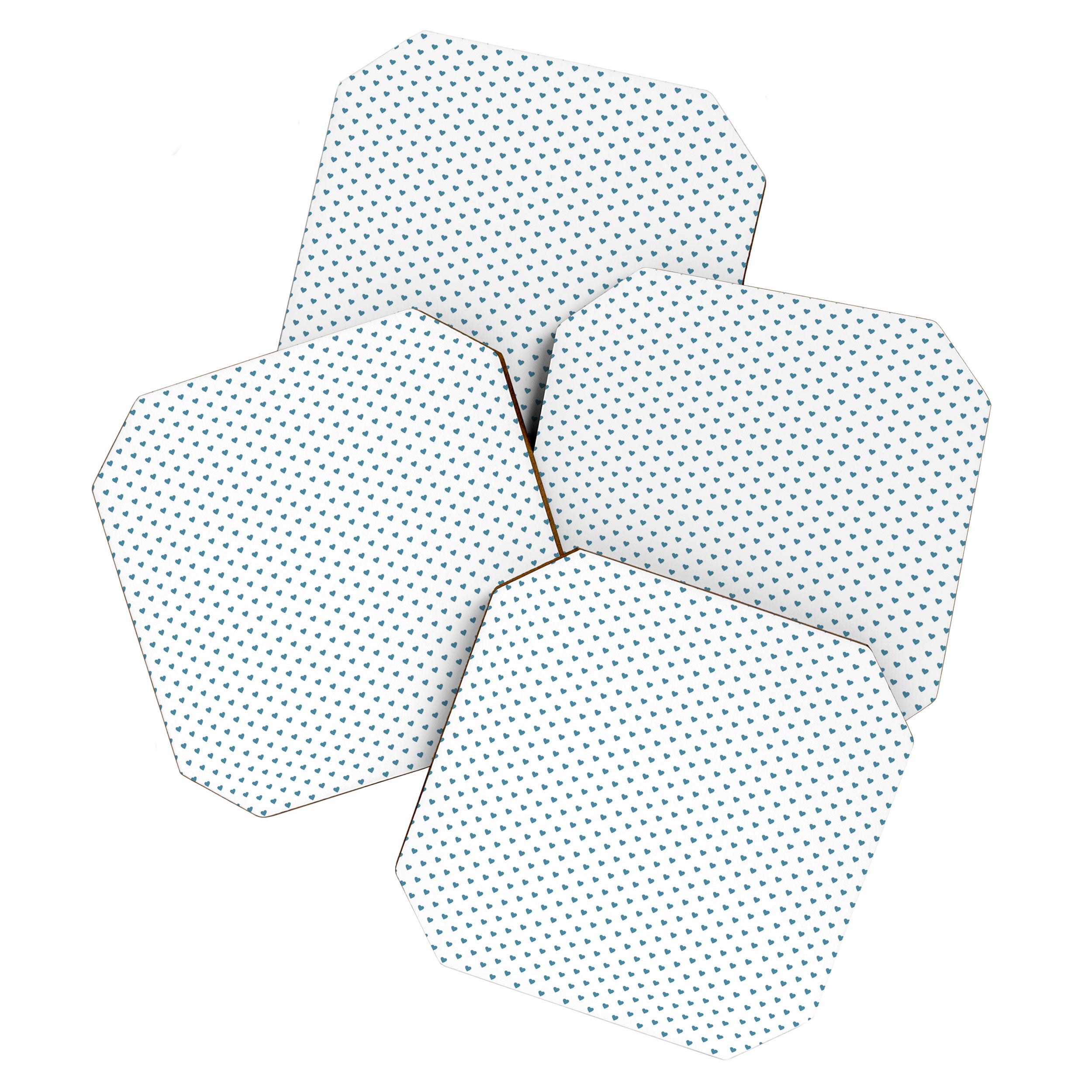Small Blue heart pattern Coaster Gallery Image 1