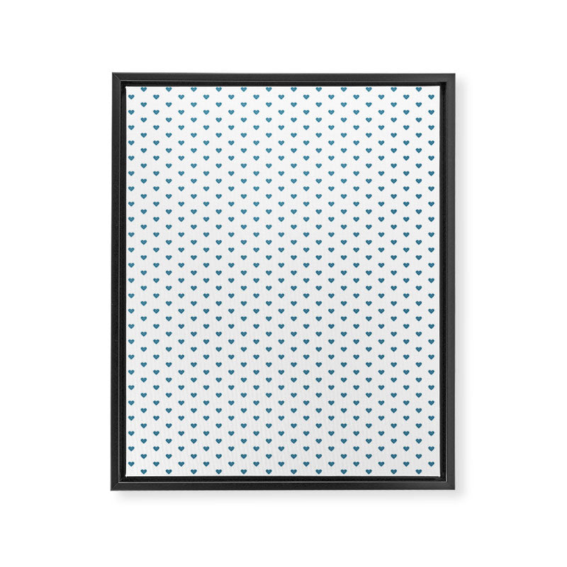 Small Blue heart pattern Framed Canvas Print Gallery Image 8