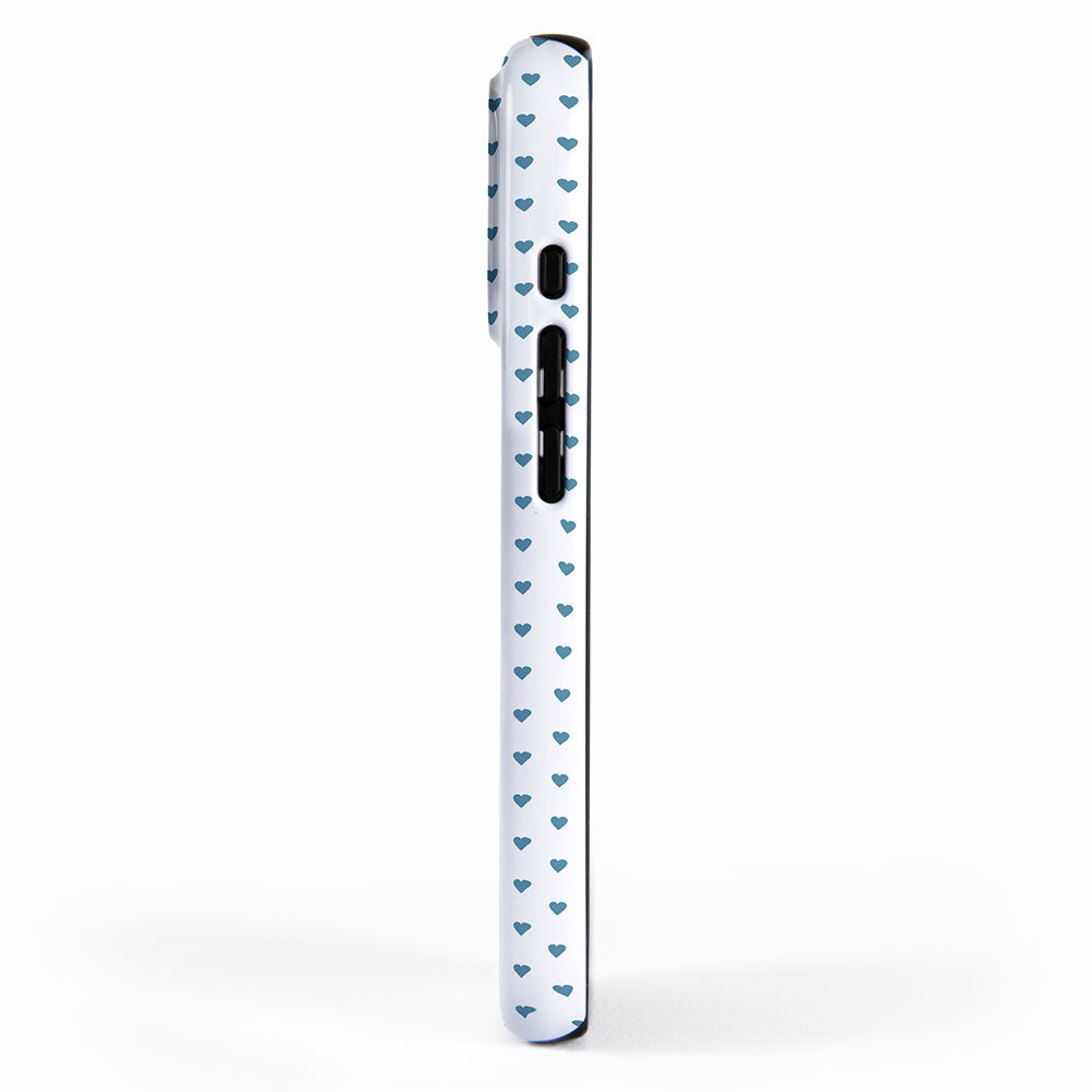 Small Blue heart pattern iPhone Case Gallery Image 2
