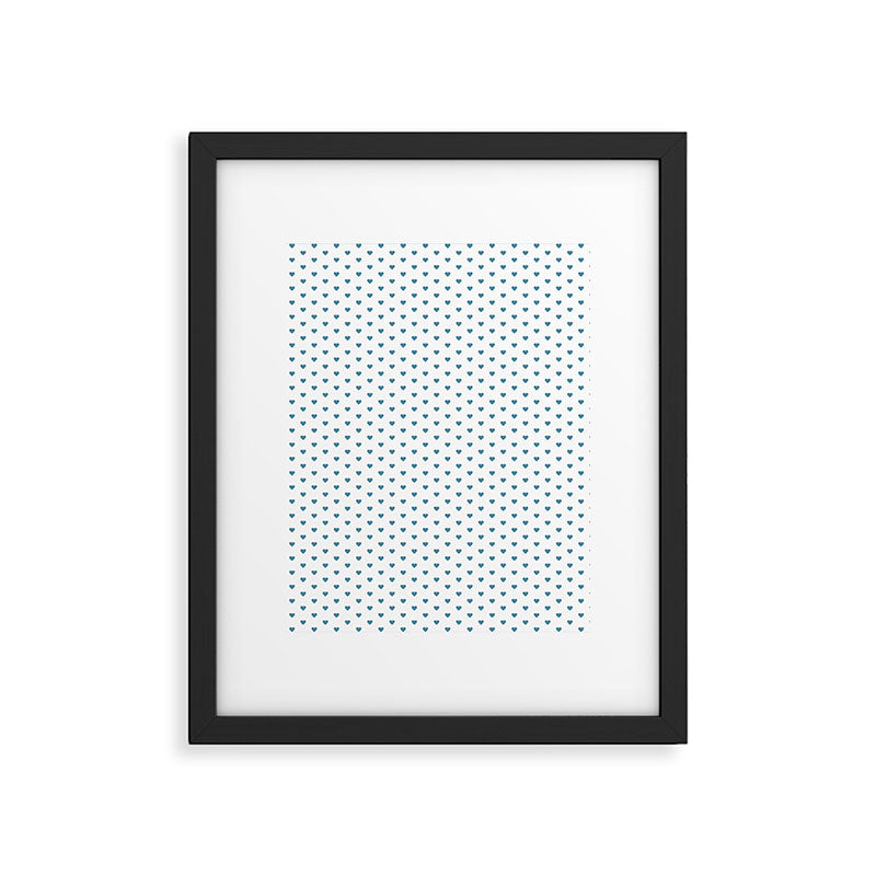 Small Blue heart pattern Framed Art Print Gallery Image 6