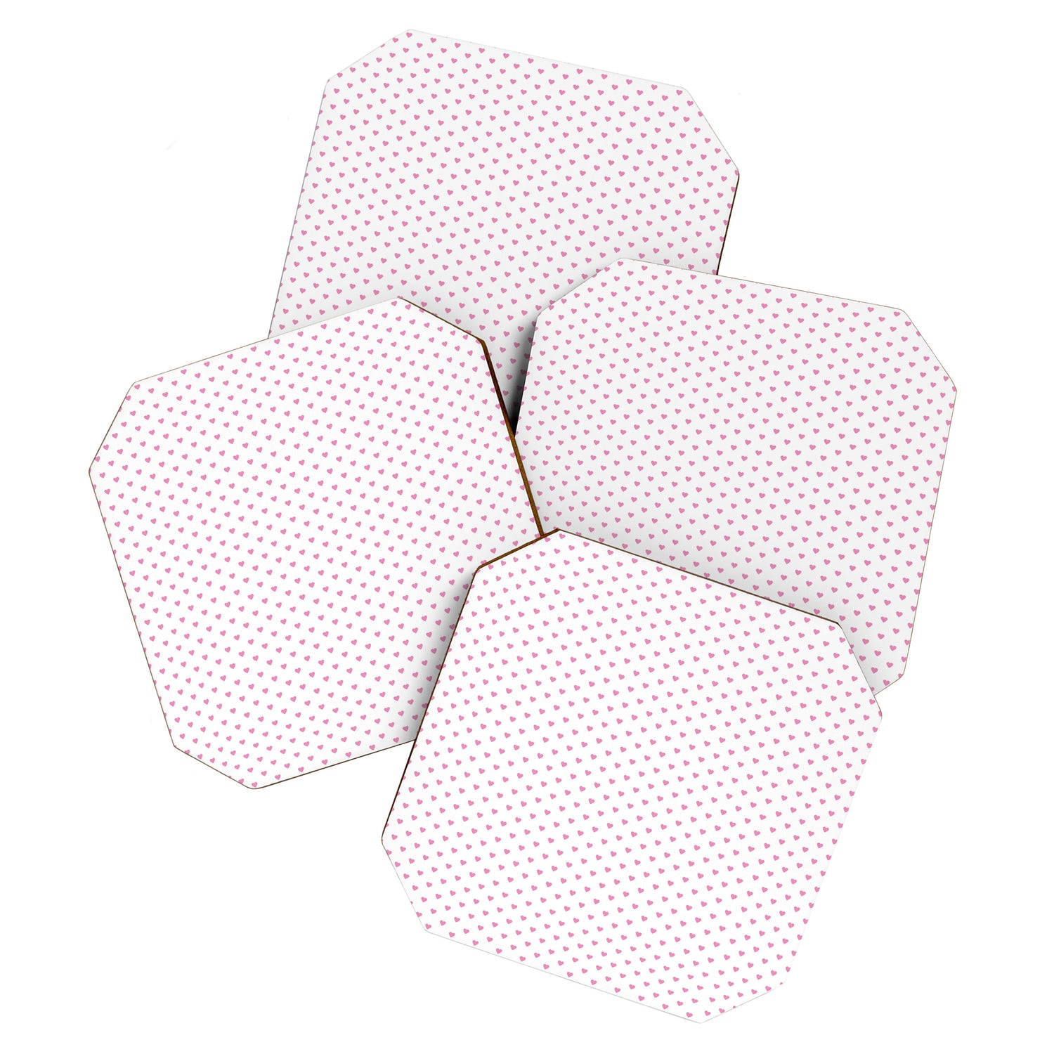 Small Hot Pink heart pattern Coaster Gallery Image 1