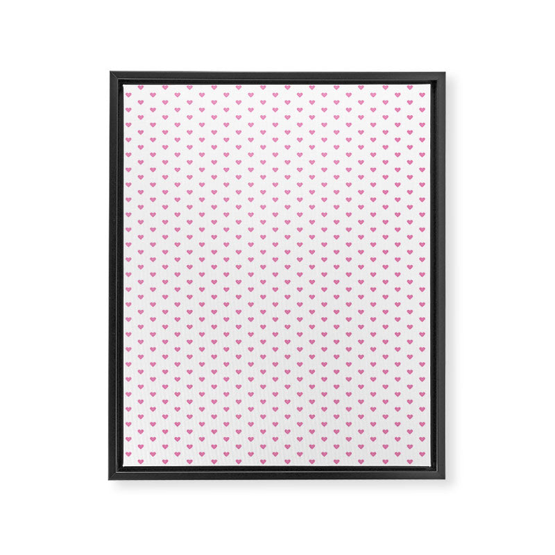 Small Hot Pink heart pattern Framed Canvas Print Gallery Image 8