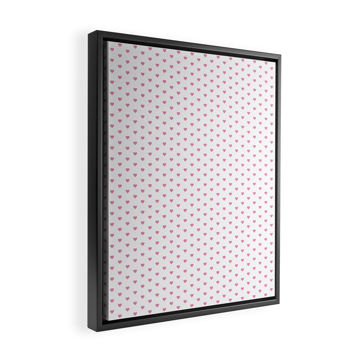 Small Hot Pink heart pattern Framed Canvas Print Gallery Image 2