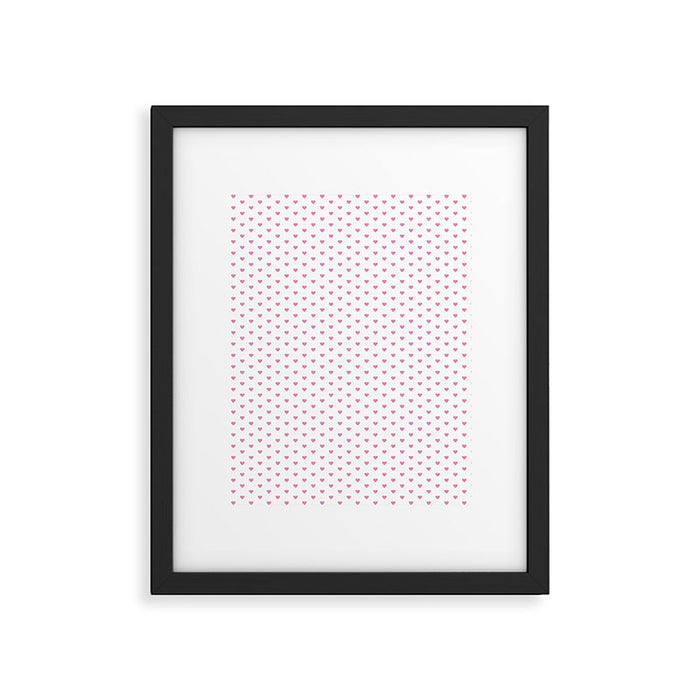 Small Hot Pink heart pattern Framed Art Print Gallery Image 1