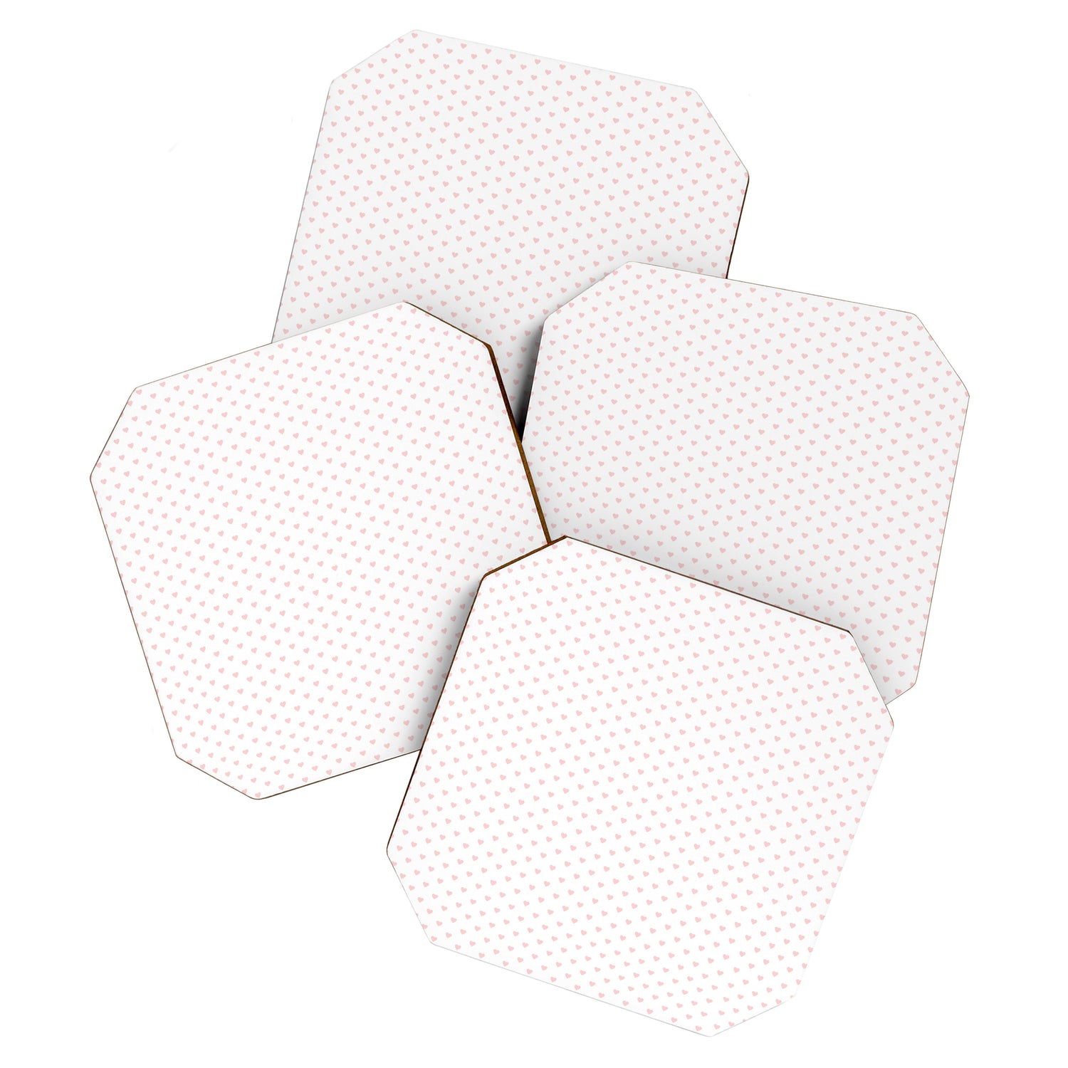 Small Pastel Pink heart pattern Coaster Gallery Image 1