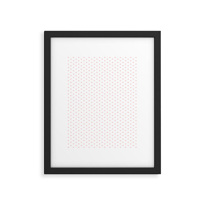 Small Pastel Pink heart pattern Framed Art Print Gallery Image 6