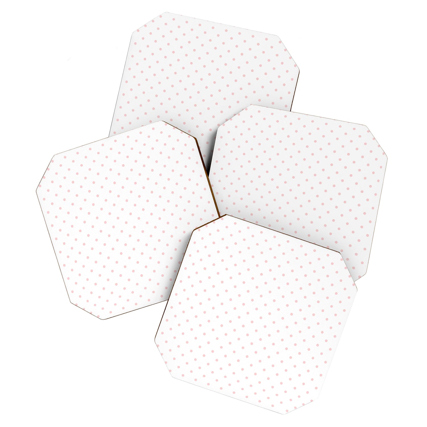 Small Pastel Pink Polka dots Background Coaster Gallery Image 1