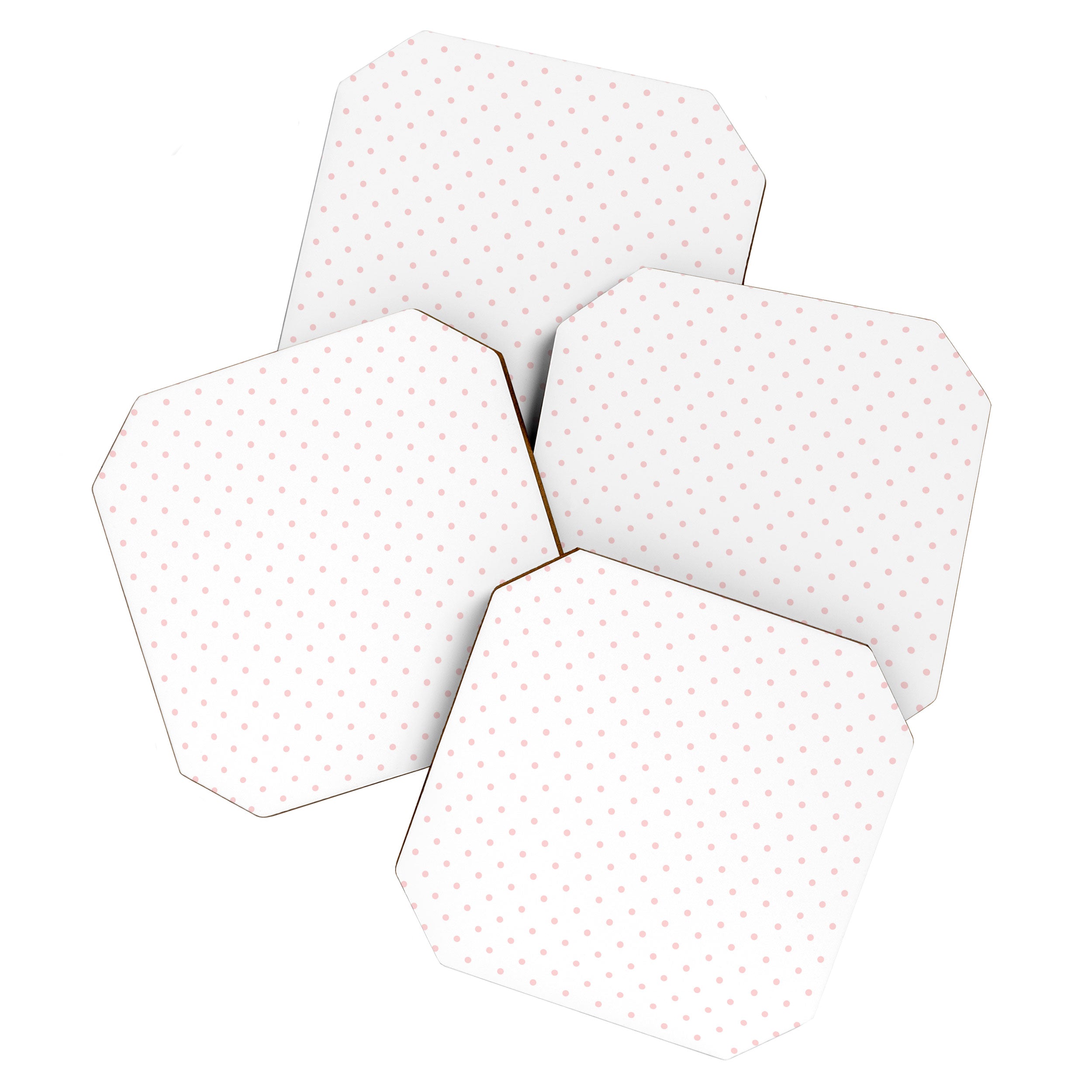 Small Pastel Pink Polka dots Background Coaster Gallery Image 1