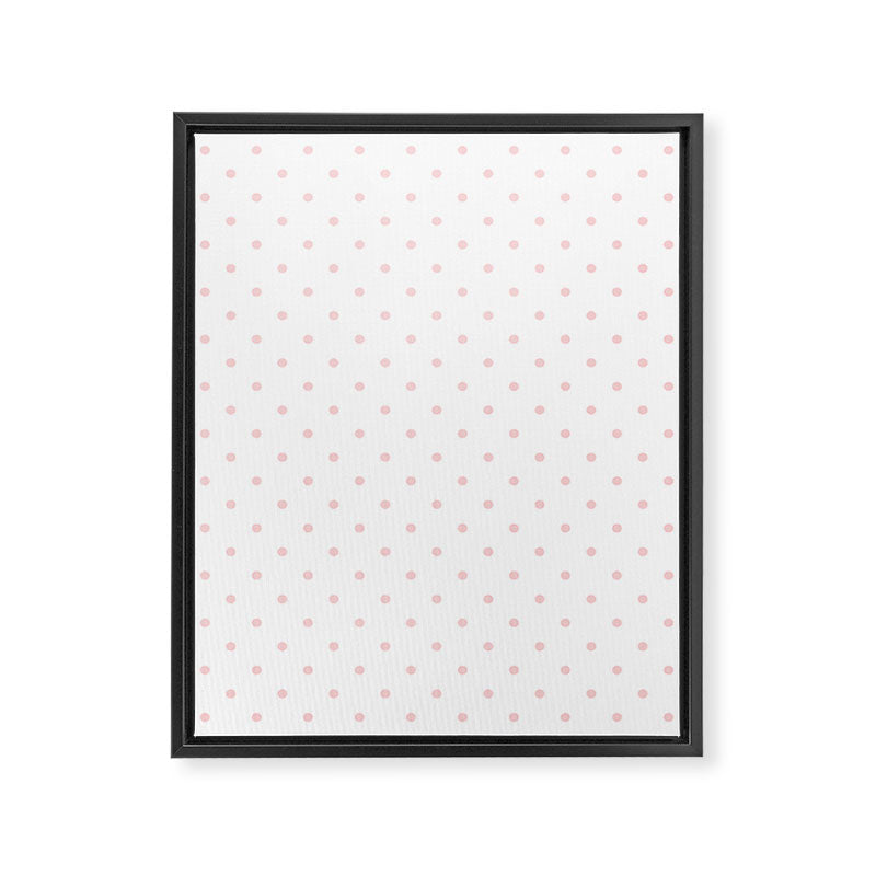 Small Pastel Pink Polka dots Background Framed Canvas Print Gallery Image 8