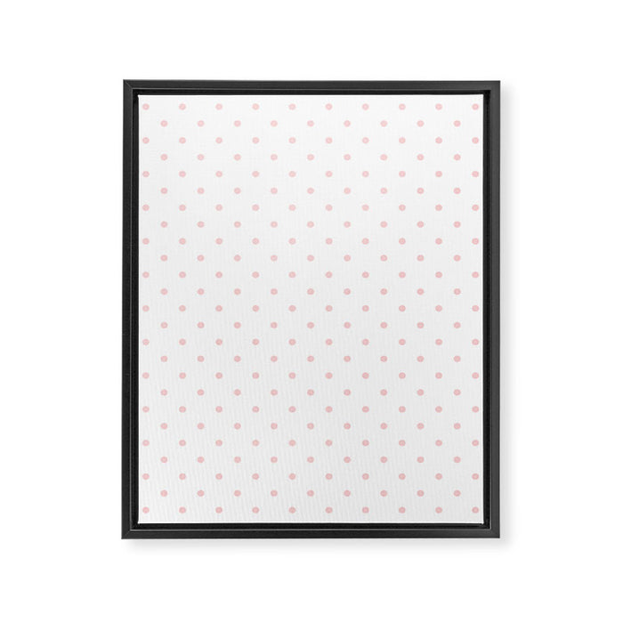 Small Pastel Pink Polka dots Background Framed Canvas Print Gallery Image 1