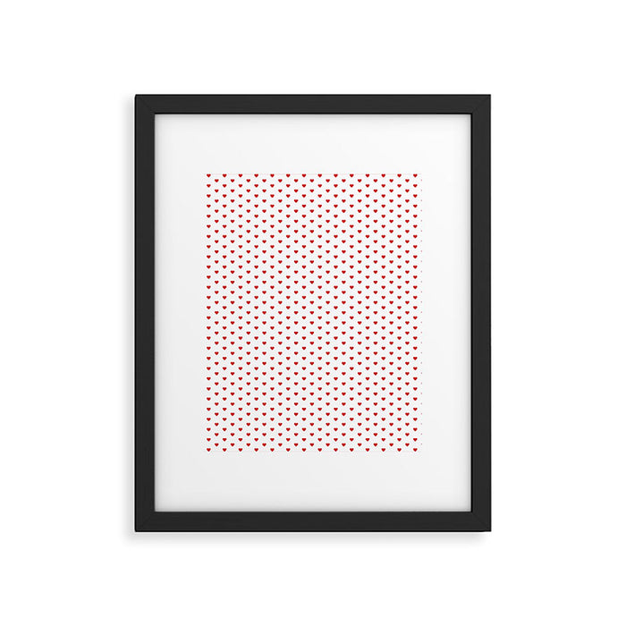 Small Red heart pattern Framed Art Print Gallery Image 1