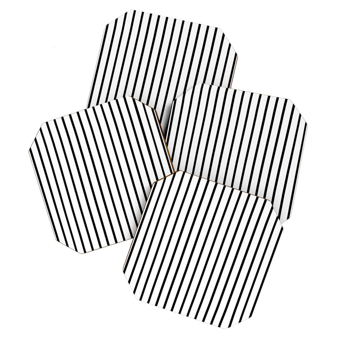 Vertical Black Stripes Pattern Coaster Gallery Image 1