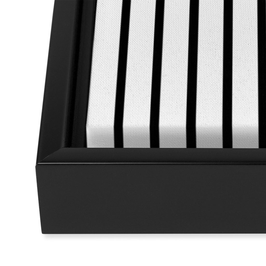 Vertical Black Stripes Pattern Framed Canvas Print Gallery Image 3