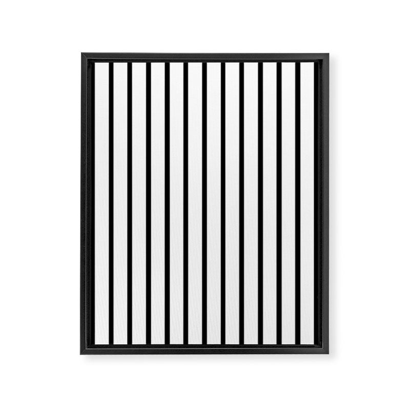 Vertical Black Stripes Pattern Framed Canvas Print Gallery Image 8